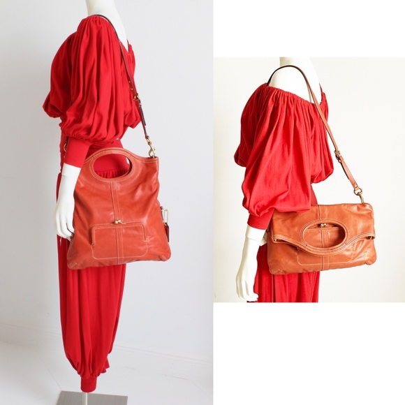 Coach Ergo Convertible Tote #12250 Burnt Orange NWT/NWD Tattersall Kiss Lock HTF - Picture 5 of 15